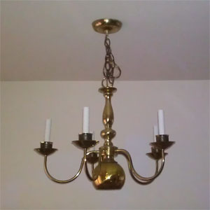 Cheap chandelier in dining room